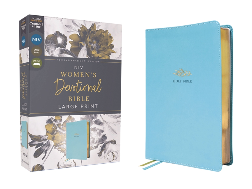 Niv, Women's Devotional Bible (by Women, for Women), Large Print, Leathersoft, Teal, Comfort Print