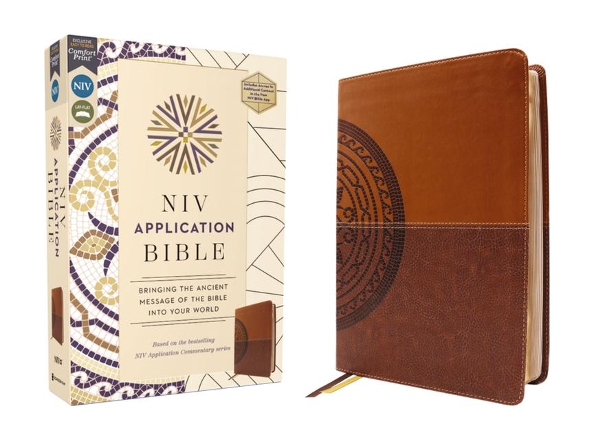 NIV Application Bible, Leathersoft, Brown, Red Letter, Comfort Print: Bringing the Ancient Message o