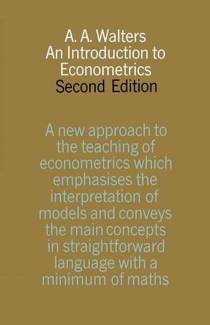Introduction to Econometrics (1970)