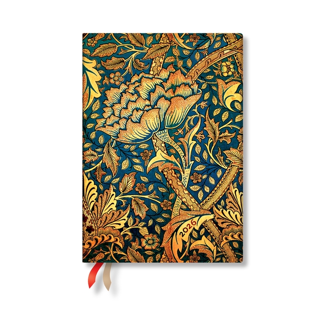 Paperblanks 2026 Morris Windrush William Morris 12-Month Planner Flexis MIDI Horizontal Elastic Band
