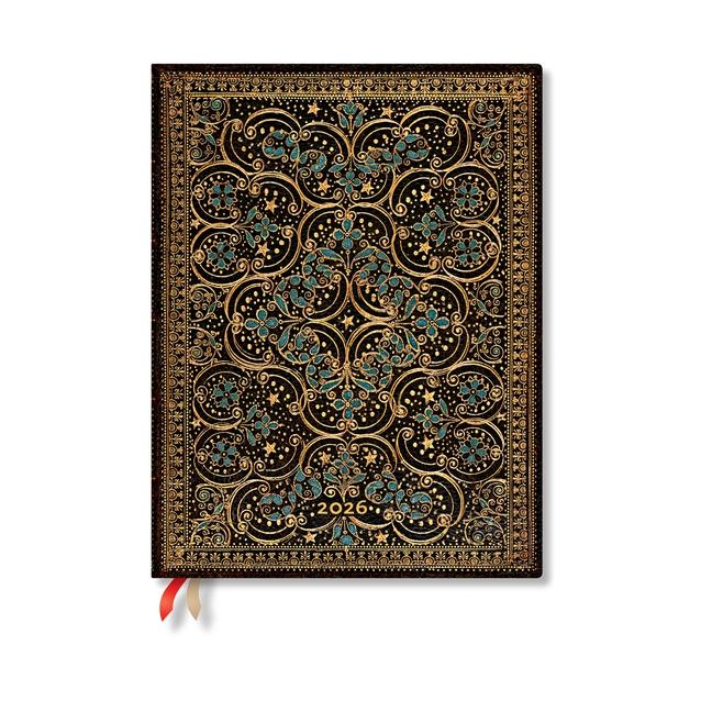 Paperblanks 2026 Restoration the Queen's Binding 12-Month Planner Flexis Ultra Day-At-A-Time Elastic