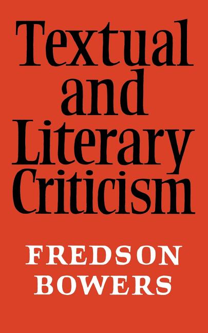 Textual and Literary Criticism (Revised)