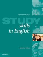 Study Skills in English Student's Book: A Course in Reading Skills for Academic Purposes