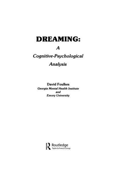Dreaming: A Cognitive-psychological Analysis