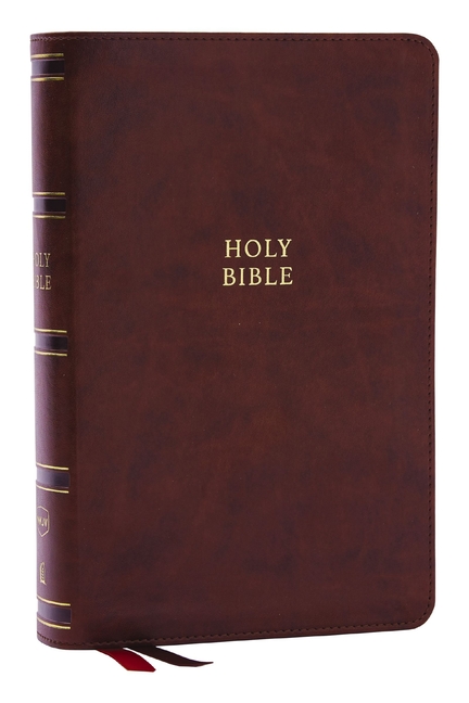 Nkjv, Single-Column Reference Bible, Verse-By-Verse, Brown Leathersoft, Red Letter, Comfort Print (T