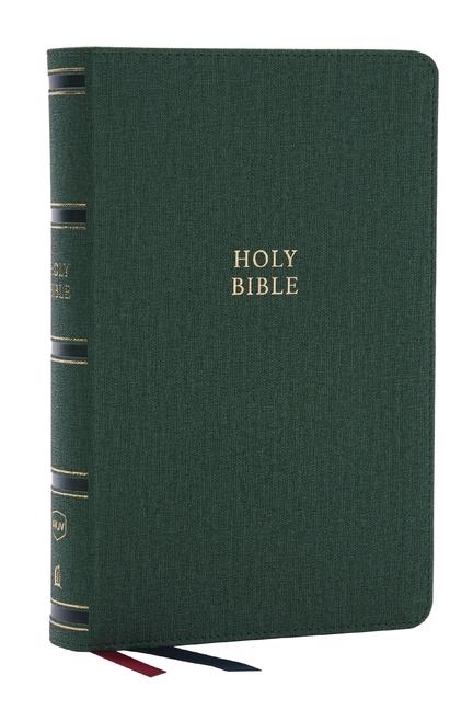 Nkjv, Single-Column Reference Bible, Verse-By-Verse, Green Leathersoft, Red Letter, Comfort Print (T