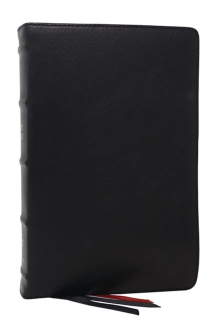 NKJV Bible: Single-Column Verse-By-Verse W/ 72,000 Cross-References, Black Goatskin Leather, Premier