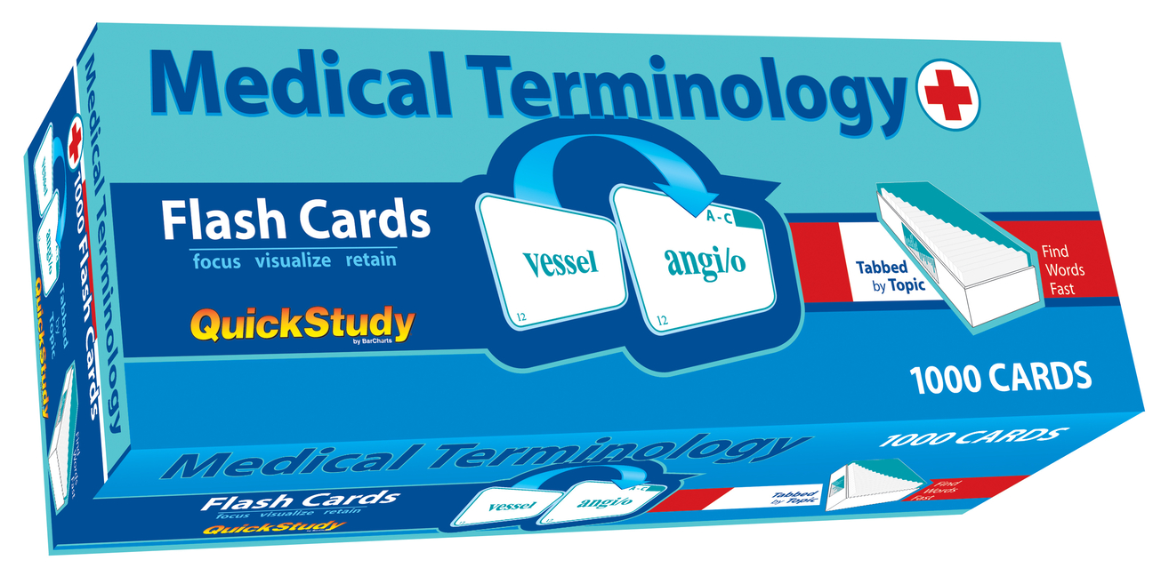 Medical Terminology 1000 Flash Cards: A Quickstudy Tool (Second Edition, New Edition, Updated & Revi