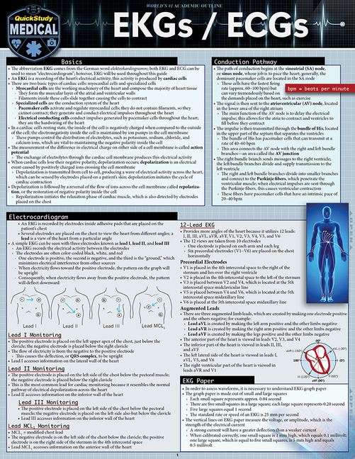 EKGs / Ecgs: A Quickstudy Laminated Reference Guide (First Edition, New Edition, Updated & Revised)