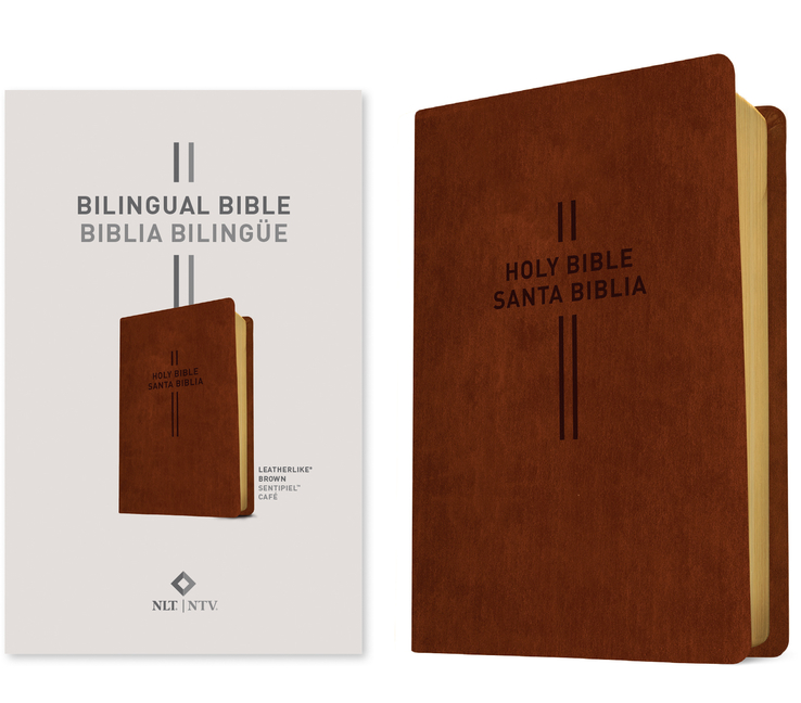 Bilingual Bible / Biblia Bilingüe Nlt/Ntv (Leatherlike, Brown)