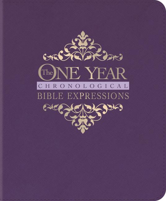 One Year Chronological Bible Expressions NLT (Leatherlike, Imperial Purple)