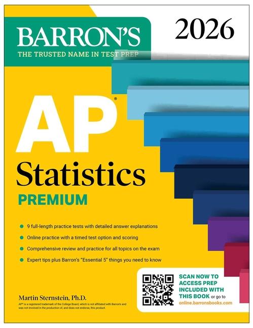 AP Statistics Premium, 2026: Prep Book with 9 Practice Tests + Comprehensive Review + Online Practic