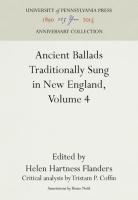 Ancient Ballads Traditionally Sung in New England, Volume 4: Ballads 25-295 (Reprint 2016)