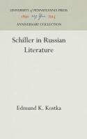 Schiller in Russian Literature (Reprint 2016)