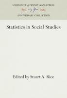 Statistics in Social Studies (Reprint 2016)