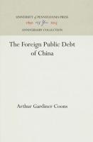 Foreign Public Debt of China (Reprint 2016)