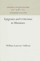 Epigrams and Criticisms in Miniature (Reprint 2016)