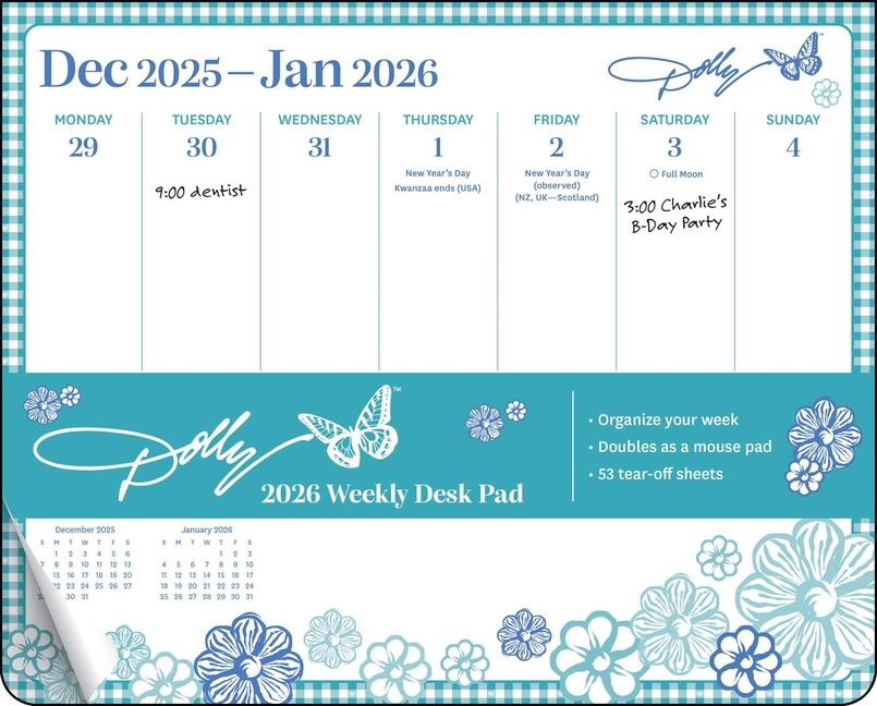 Dolly Parton 2026 Weekly Desk Pad Calendar