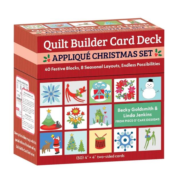Quilt Builder Card Deck Appliqué Christmas Set: 40 Festive Blocks, 8 Seasonal Layouts, Endless Possi