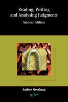 Reading, Writing and Analysing Judgments