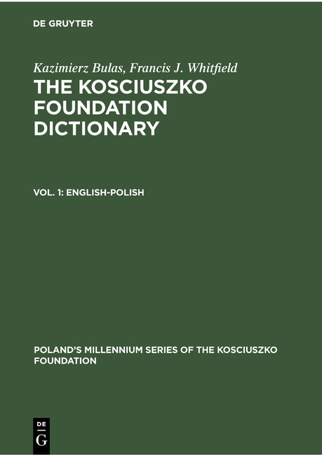 English-Polish (Bd. 1 Nur Von Bulas U. Whitfield Verf. . Reprint 2020)