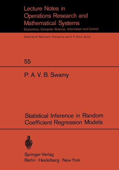 Statistical Inference in Random Coefficient Regression Models (Softcover Reprint of the Original 1st