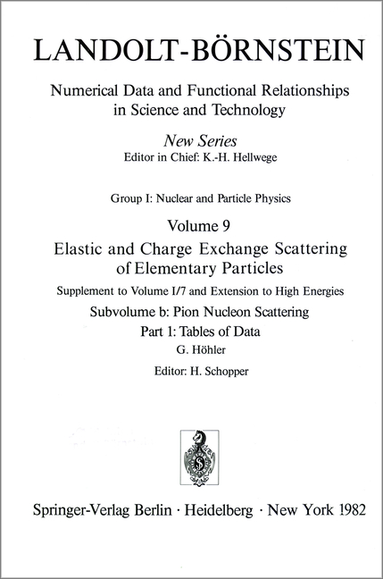 Tables of Data / Tabellen Der Daten (1982)