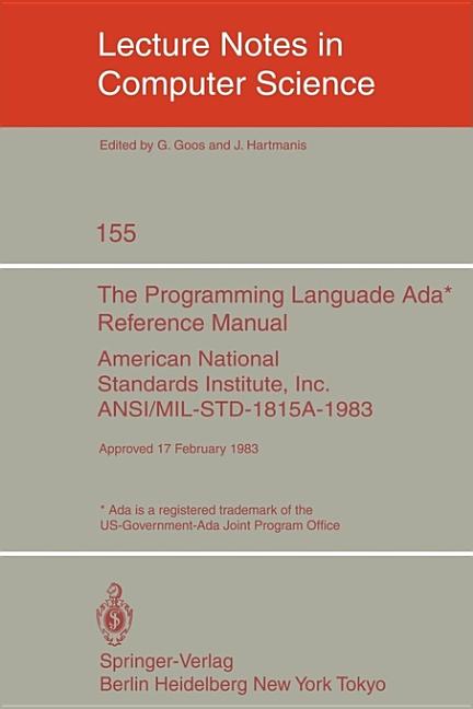 Programming Language Ada. Reference Manual: American National Standards Institute, Inc. Ansi/Mil-Std