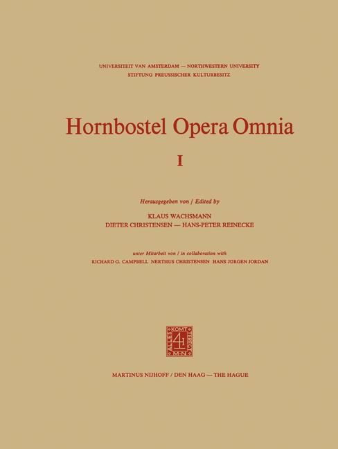 Hornbostel Opera Omnia (1975)