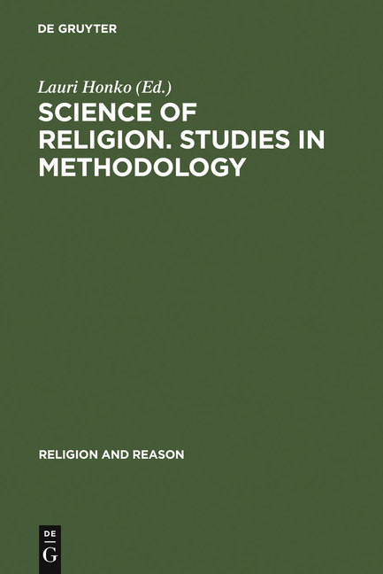 Science of Religion. Studies in Methodology: Proceedings of the Study Conference of the Internationa