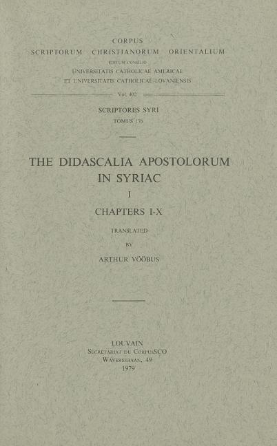 Didascalia Apostolorum in Syriac, I: V.