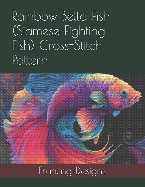 Rainbow Betta Fish (Siamese Fighting Fish) Cross-Stitch Pattern