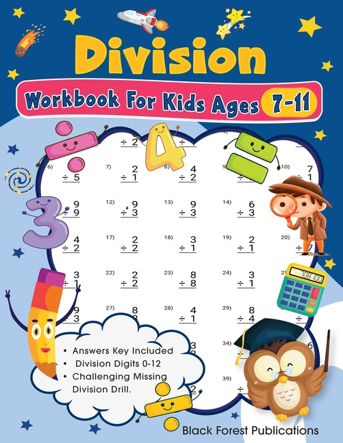 Division Workbook For Kids Ages 7-11