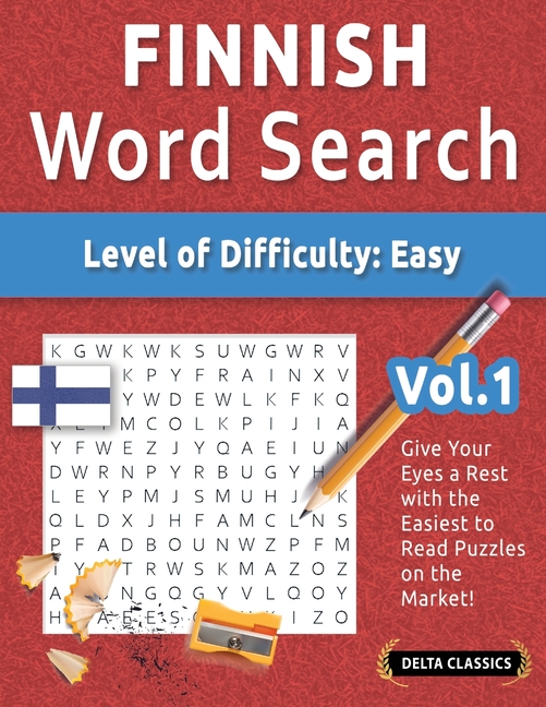 Finnish Word Search - Level of Difficulty: Easy - Vol.1 - Delta Classics - Give Your Eyes a Rest wit