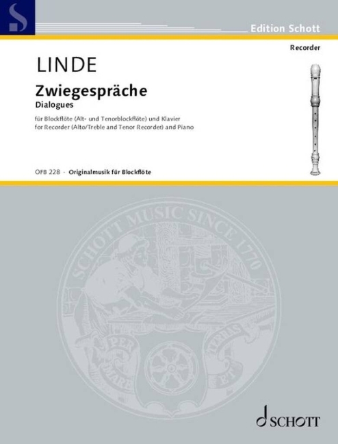 Linde: Dialogues for Recorder (Alto/Tenor) and Cello Performing Score