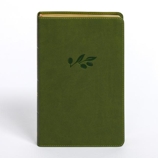 CSB Personal Size Giant Print Bible, Olive Leathertouch