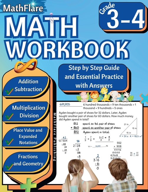 MathFlare - Math Workbook 3rd and 4th Grade: Math Workbook Grade 3-4: Addition, Subtraction, Multipl