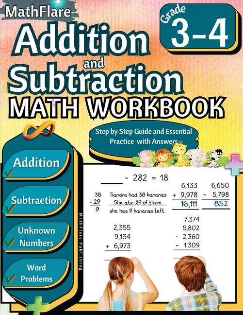 Addition and Subtraction Math Workbook 3rd and 4th Grade: Word Problems Grade 3-4, Addition and Subt