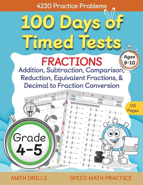 100 Days of Timed Tests, Fractions Practice, Comparing Fractions, Reducing Fractions, Equivalent Fra