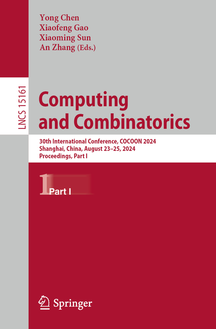 Computing and Combinatorics: 30th International Conference, Cocoon 2024, Shanghai, China, August 23-